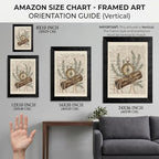 Framed Canvas Wall Art Vintage Antique Compass and Leather Map Muted Earthy Tones Rosemary on Aged Newspaper Canvas Print Poster Black Frame Wall Decor for Study Office Scholarly Decor, 12x16 Inch - Image 2
