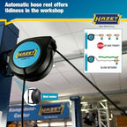 HAZET Hose Reel 9040N-10 I Hose Length: 15 Meters/49.21 Feet, Hose Inner Diameter: 0.39 Inches/10mm, Max. Pressure: 290 Psi for Compressed Air and Water I For Clean Winding of Hoses - Image 4