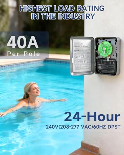T104M Mechanical Pool Timer Switch Mechanism Only 208–277 V, 40 A, DPST - Image 3