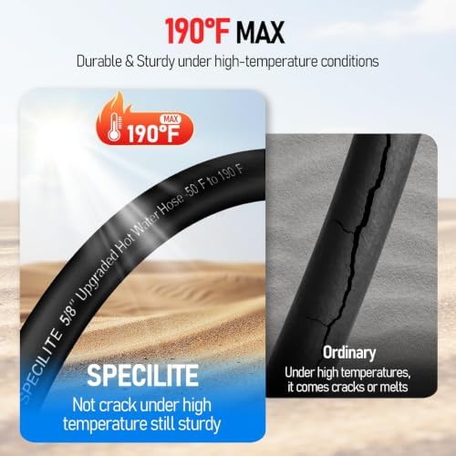 SPECILITE Retractable Garden Hose Reel with 5/8" 100ft Hot/Cold Pipe, Black - Image 2