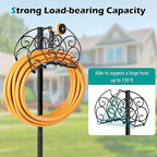 Goplus Garden Hose Holder, 42" Detachable Metal Hose Stand Rack with 3 Anchor Points, Freestanding Heavy Duty Hose Organizer for Outside Yard Garden Lawn Use, Store 150FT Water Pipes - Image 2