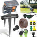2026 New Adjustable Oscillating Sprinkler Wide Coverage, 16-Nozzle Oscillating Sprinkler, Lawn Sprinkler Oscillating, Mini Turbo Oscillating Water Sprinkler (Black-A, with 5m Hose) by Unknown