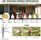 100FT Drip Irrigation System Kit Dual-Zone Garden Atomizing Watering System with 30 Copper 360° Adjustable Bendable Nozzles,Y-Splitter, Leak-Proof 1/4" Misting System for Garden Greenhouse Raised Beds - Image 2