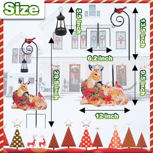 Deer Solar Lantern Garden Stake 29.5in Metal Christmas Yard Light - Image 5