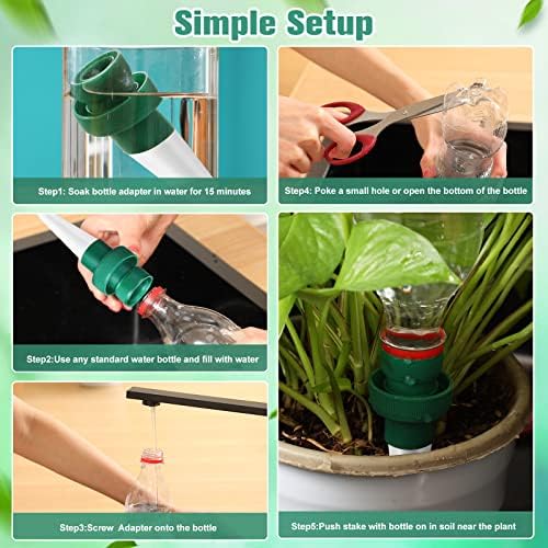 Patelai Terracotta Plant Watering Spikes Self to Use with Cola Bottles Houseplant Watering Stakes Automatic Irrigation System(15 Pack,White) - Image 5