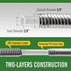 SKYWARD 304 Stainless Steel Lightweight Durable Garden Hose with Female to Male Metal Connector,Flexible, Leak-Proof,Easy to Use & Store Water Hose, High Water Flow (30ft) - Image 3