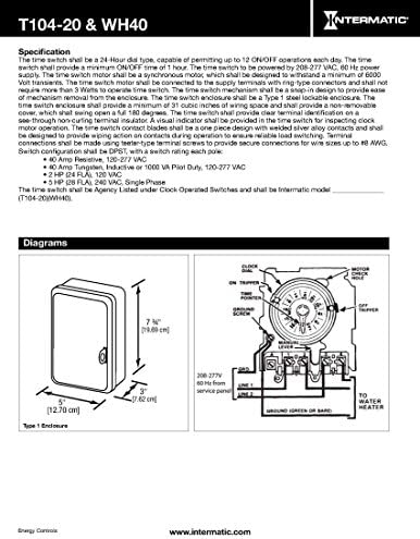 Intermatic WH40 Electric Water Heater Timer, Gray - Image 4