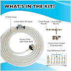 The Original X-Jet Nozzle Kit #20 | 7-8 GPM | Fixed Long-Range External Chemical Injection Nozzle for Efficient Chemical Application | 15-Color Proportioner Set & 15ft Hose Assembly | Extended Reach - Image 4