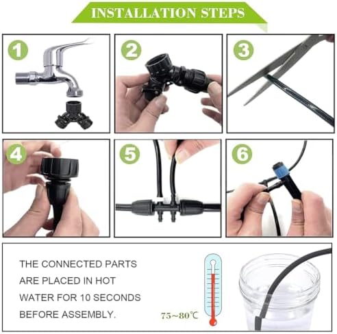 200FT Quick-Connect Drip Irrigation System Kit with 1/4 Inch 1/2 Inch - Image 5