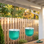 VICASKY 4pcs Hanging Plant Pots Green Hook Self Watering Plastic 6.5 Inch - Image 5