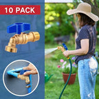 VIHOSE 10 Pack Brass Hose Bibb 1/2" MIP X 3/4" MHT Male Thread Valve, Blue - Image 3