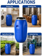 Plastic Drum with Lid and Metal Clamp Ring, Wide Mouth Water Storage Barrel - Image 7