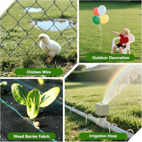 AAGUT U Shaped Garden Stakes 6 Inch, Galvanized Landscape Staples for Tube - Image 6