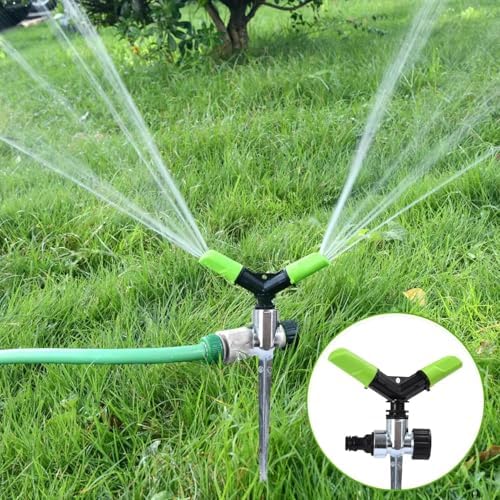 Automatic Garden Sprinkler with Spike 360 Degree Rotating Adjustable 2 Arm Water Sprayer for Watering Plants Outdoor Lawn Yard Irrigation System - Image 4