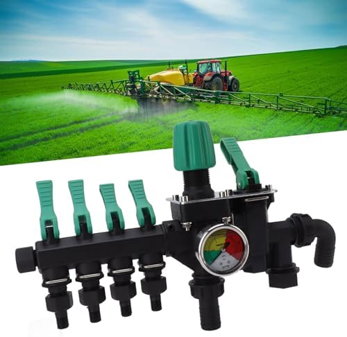 Tyenaza 4 Way Hose Manifold, Spigot Splitter Separate Switch Multifunction Easy Installation Anti Rust for Farm Garden with Pressure Gauge - Image 6