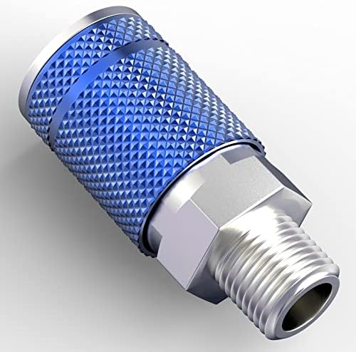 GASHER 12PCS Bule 1/4-Inch Male Industrial Coupler,1/4 Inch NPT Male Threads Size, Quick Connect Air Coupler - Image 5