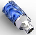 GASHER 12PCS Bule 1/4-Inch Male Industrial Coupler,1/4 Inch NPT Male Threads Size, Quick Connect Air Coupler - Image 5