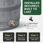 Good Ideas Rain Wizard Water Collection Barrel, 50 Gallon, Gray - Image 4