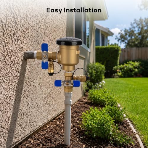 MEASUREMAN 1/2 Inch Pressure Vacuum Breaker, Brass Backflow Preventer - Image 6