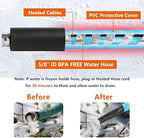 OEBLD Heated Water Hose for RV 50FT, 5/8-Inch ID, -45°F Freeze Protection - Image 3