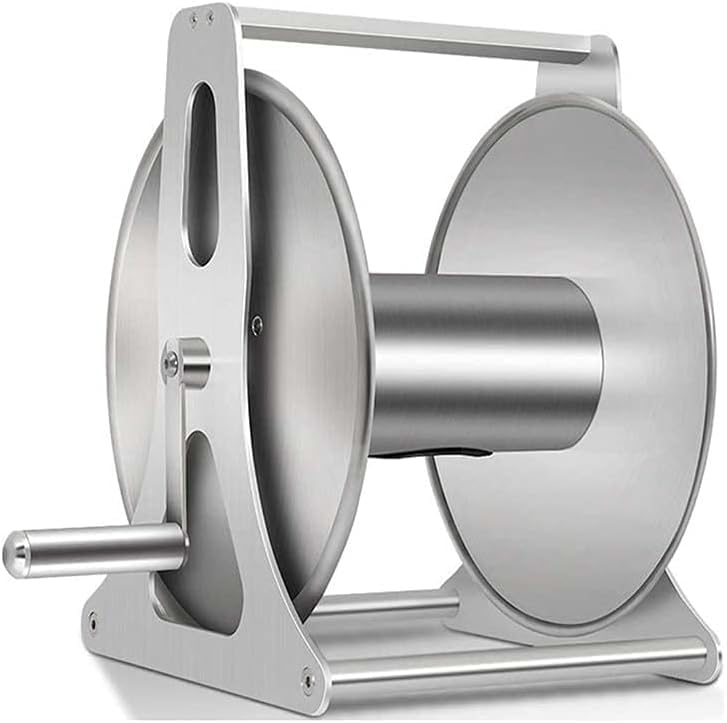 Stainless Steel Wall Mounted Floor Decorative Hose Reel, Outdoor Heavy Duty Garden Hoses Holder Storage Durable for Watering Flowersyard Lawn Farm Patio by Unknown