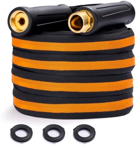 Garden Hose 100ft, Kink-Free Lightweight Water Hose, Black-Orange by HODUPdirect