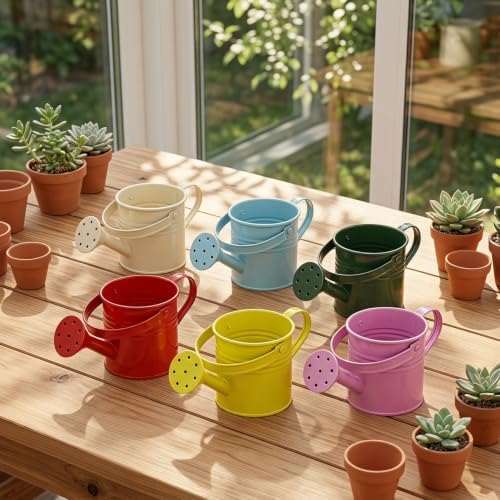 Cabilock Metal Watering Cans, 6-Color Pack for Kids and Gardens - Image 4