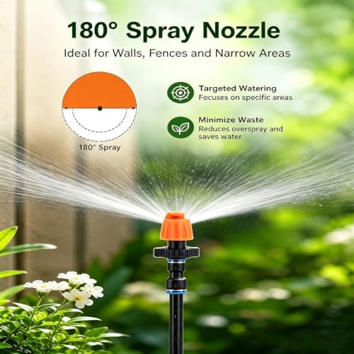 99 Ft Expandable Watering Irrigation System, Flexible Sprinkler Hose Kit for Gardens, Lawns, and Outdoor Use - Easy Installation & Adjustable Spray Settings - Image 5