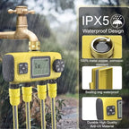 4 Outlet Sprinkler Timer, 4 Zone Programmable Garden Water Hose Timer with Rain Delay, Manual Automatic Irrigation, 3/4in Brass Inlet, for Lawn Yard Garden - Image 5