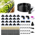 5/16" Drip Irrigation System 100 ft for with 20-Pcs 360° Adjustable Copper Nozzles for Garden, Automatic Misting Watering Sprinkler System Raised Beds, Greenhouse (100ft+20 nozzles) by Apgooface