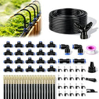 5/16" Drip Irrigation System 100 ft for with 20-Pcs 360° Adjustable Copper Nozzles for Garden, Automatic Misting Watering Sprinkler System Raised Beds, Greenhouse (100ft+20 nozzles) by Apgooface