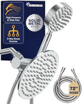 HammerHead Showers® Solid Metal Dual Shower Head Combo – CHROME – 8 Inch Rainfall High Flow Shower Head & Handheld Shower Head High Pressure with Hose 6ft - Hotel-Like Double Shower Heads by HammerHeadShowers
