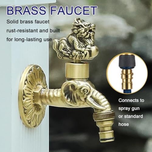 Freestanding Garden Water Column Anti Freeze Outdoor Faucet Post with Brass Tap and Hose Holder Stand with Side Water Inlet(114cm/45in) - Image 5