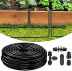 Pawfly 50 ft 1/2 Inch Drip Irrigation Tubing Main Tube, 1/2 Irrigation Tubing for Garden Irrigation System, Flexible PVC Main Line with 5 Barbed Locked Drip Irrigation Parts, 1/2" Drip Irrigation by Pawfly