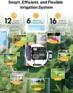 Outdoor Smart Sprinklers Controller 2.4GHz WiFi, Irrigation Controller Easy Use App Enabled, 12 Zones + 16 Plans, Save Water Auto Skip Rain, Freeze & Wind, 10 Minutes Install - Image 6