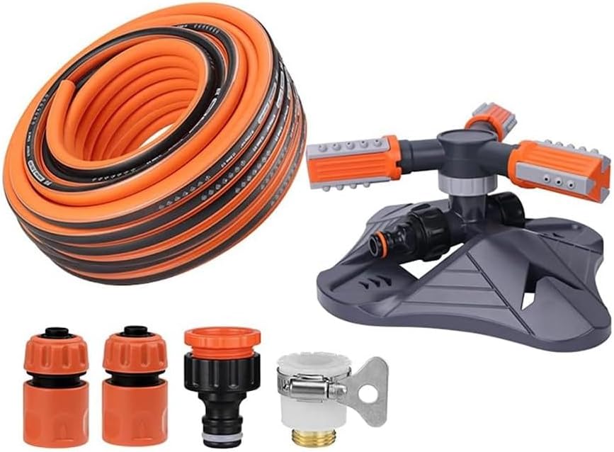 Automatic Lawn Water Sprinkler 360 Rotating Sprinkler 360 Degree Automatic Water Sprinkler 3- Arm Sprinkler System, Apply to Lawn, Garden, Plant Irrigation wyqdp240312(Color:,Size:5M) by Unknown