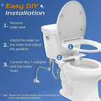 SAMODRA Ultra-Slim Hygienic Bidets Attachment for Existing Toilets - Adjustable Fresh Water Pressure Self Cleaning Nozzle Easy to Install, Rose Gold - Image 4