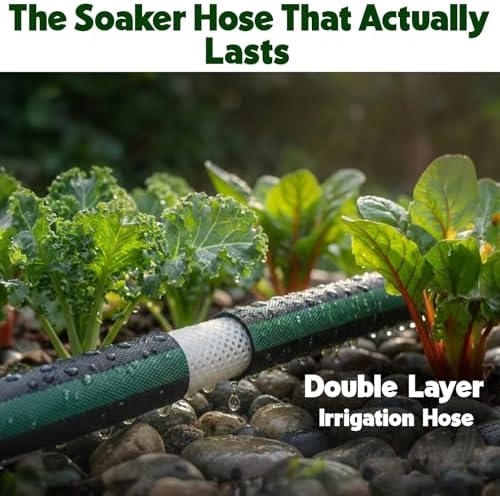 Flat Soaker Hose 150ft (75ft 2-Pack) for Garden // Drip Hose for Garden Beds, Lawns and Trees // Heavy Duty Leakproof Design with Quick Connect // Linkable Irrigation System for Vegetables and Flowers - Image 4