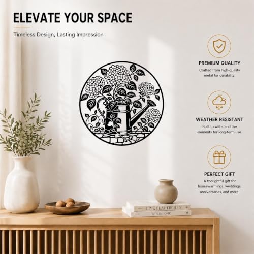 Watering Can Metal Wall Art as Charming Garden Accent for Bedroom Decor - Image 3