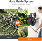 Giraffe Tools Garden Hose Reel Wall Mount, 125FT 5/8" Hose Capacity, Heavy Duty Water Hose Reel, Hose Guide Pre-Installed with Crank, 210° Swivel, for Yard Lawn Garage - Image 4