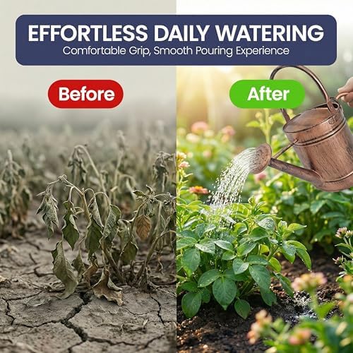 Gardenised 1-Gallon Steel Watering Can with Precision Long Spout for Controlled and Shower Watering Ideal for Indoor & Outdoor Plants Flowers & Houseplants, Copper - Image 6