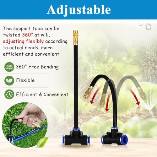 360° Adjustable Greenhouse Irrigation System with PE Hose & Bendable Nozzles - Outdoor Cooling Mist Kit for Vegetables, Herbs, and Farms - Image 3