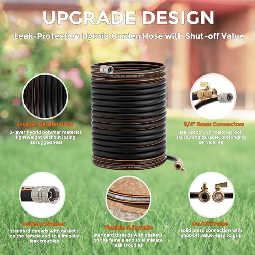 Giraffe Tools Garden Hose 5/8", 100ft with Shut off Valve - Image 2