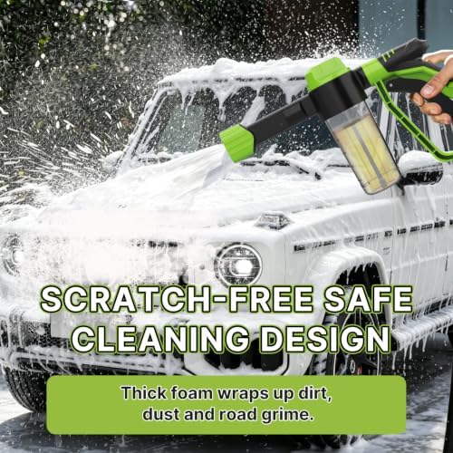YASHINE Car Wash Foam Gun Kit for Garden Hose, Foam Cannon Soap Sprayer Kit with Microfiber Wash Mitt, One-Click Switches Foam/Water, 3 Spray Modes & Higher Water Pressure, Foam Blaster for Cars - Image 4