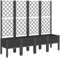 Black Garden Planter Box with Trellis 63"x15.7" Outdoor Bed by Favemtsl