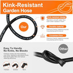 Garden Hose 50FT Heavy Duty Water Hose with 360° Swivel Connector, Flexible and Durable, Lightweight Rubber Hybrid Hose, Leak-Free Connections, Male to Female Fittings for Garden, Lawn, Yard - Image 4