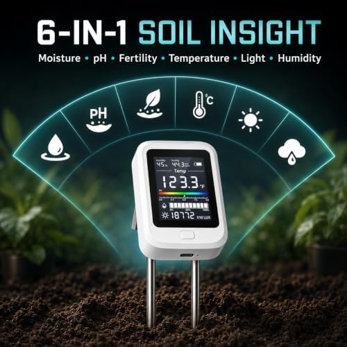 6-in-1 Digital Soil Tester - Soil Moisture Meter and pH Tester for Plant - Image 2