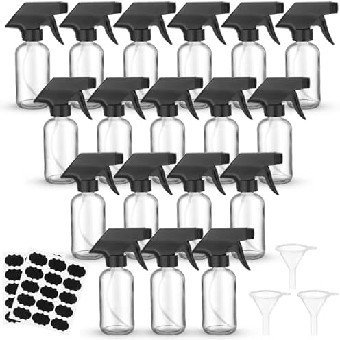 Fumete 20 Pcs 4 oz Glass Spray Bottles Empty Sprayer Containers,Clear by Fumete