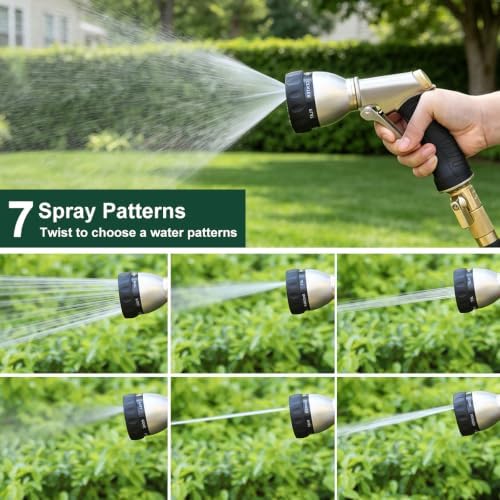 FANHAO Garden Hose Nozzle Heavy Duty, Metal Water Hose Sprayer, Leakproof - Image 4