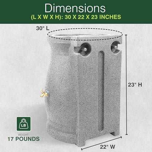 Good Ideas Rain Wizard Urn Shaped Water Collection Barrel, 50 Gallon - Image 3